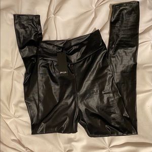 High Waisted Leather Leggings